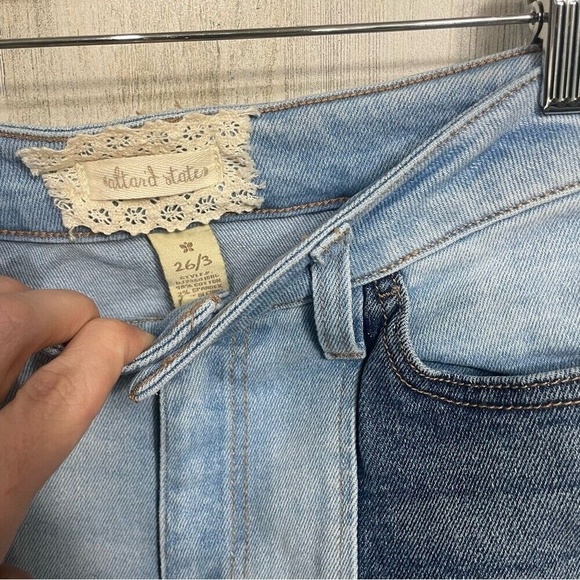 Altar'd State Blue Two-Tone Flare Jeans - Picture 7 of 11